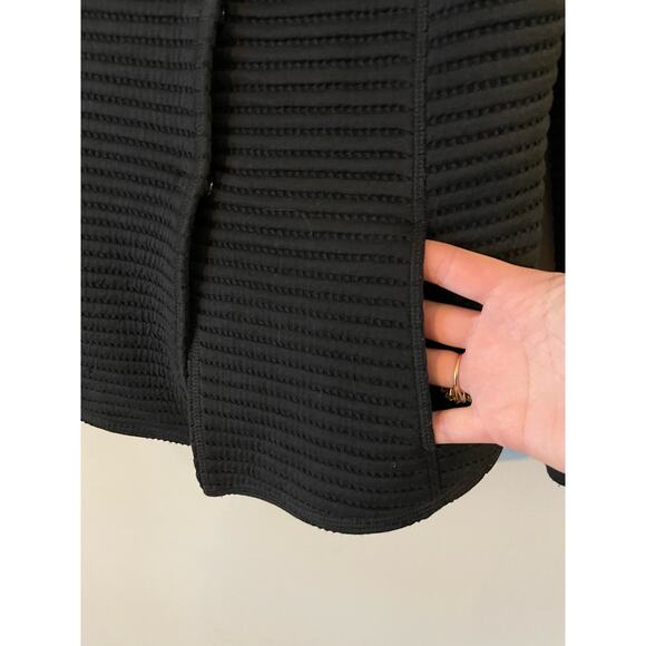 Worth Black Ribbed Snap Front Jacket 6 - Picture 5 of 8